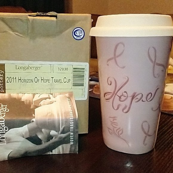 2011 Longaberger Horizon of Hope Pink Ceramic Mug New in Box - Picture 1 of 7